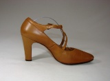 Vintage 1960s Ladies Dance Shoes Camel Color Size 8.5