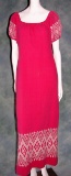 Vintage 1960s Ladies Hot Pink Cotton Ethnic Style Maxi Gown
