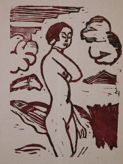 Georg Tappert: Standing female nude in landscape