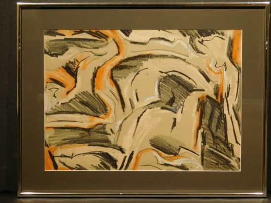 Helen Vaisnoris: Abstract Composition, Pastel c.1965
