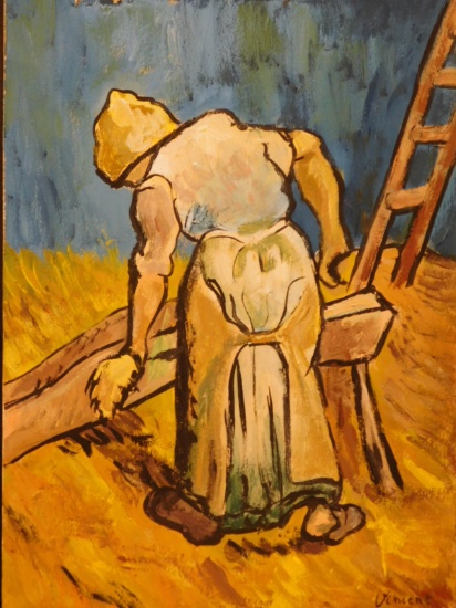 Vincent Van Gogh: Peasant Woman Cutting Straw (After Millet)