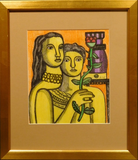 After Fernand Leger: Two Women with Flower