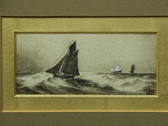 JT Hogg: Sail Boats, 1882 Marine Watercolor
