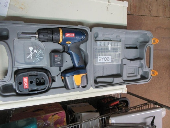 Drill - Ryobi Brand w/ Battery, Charger, Case