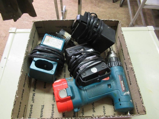 Makita Drill and Charger, 2 Strobe Lights