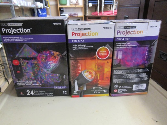 3- Assorted Projection Yard Lights