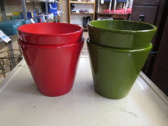 4- New Planters 6" diameter x 5.5"tall NO SHIPPING