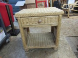 Wicker End Table W/Drawer 22