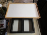 Bedroom TV Tray W/ 2 Wall Hanging Display Shelves