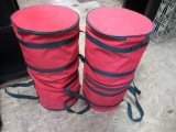 4- Zippered containers with Christmas light reels.
