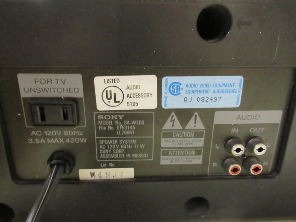 sony active super woofer