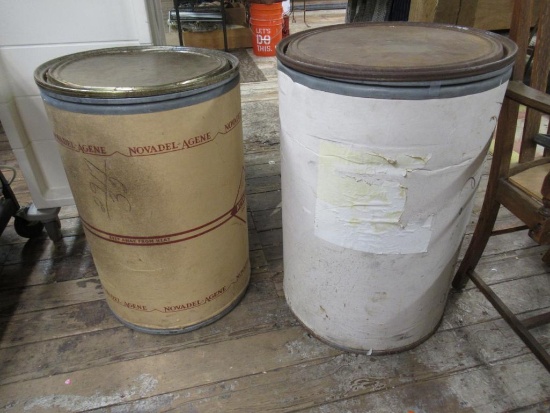 2 Barrel Storage Container w/ lid 31" tall x 20". NO SHIPPING