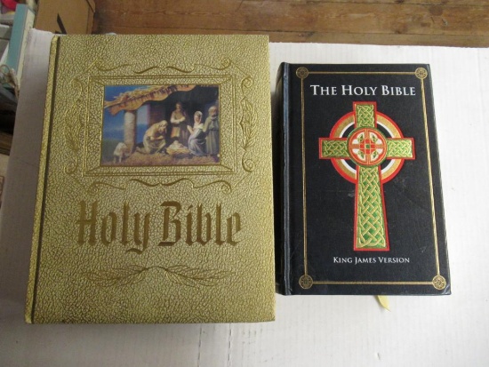 2 Holy Bibles - 1-12" x 10", 1-6" x 9"