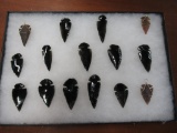 15 Arrowheads Obsidian