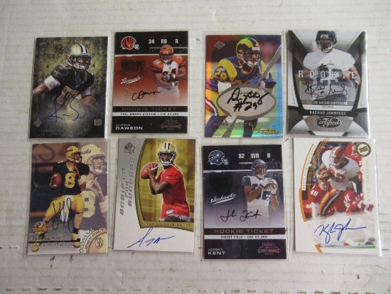 8 Misc Football Cards - all signed