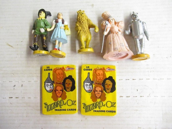 1987 Wizard of Oz Figure Collection (tallest 4") w/ Unopened Trading Cards