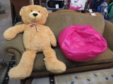 Large Teddy Bear 4ft w/ Bean Bag Chair NO SHIPPING