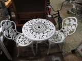 Cast Iron Patio Table & 2 Chairs 24x24. NO SHIPPING