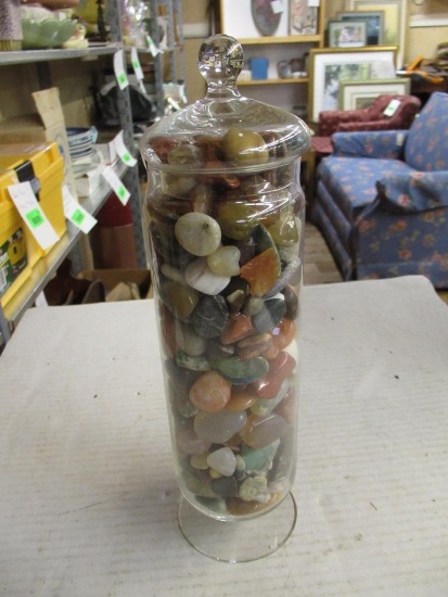 Glass Jar Full of Polished Rocks
