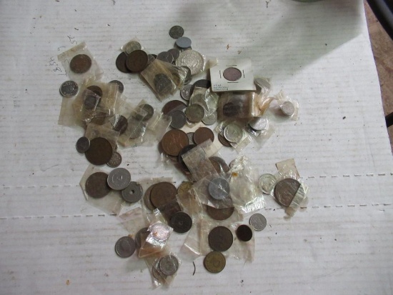 Lot of foreign coins.