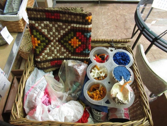 Basket of sewing supplies. NO SHIPPING