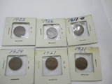 6 1920s Canadian Pennies