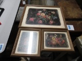 3 Flower Pictures Largest 17x21. NO SHIPPING