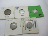 5 US Coins 1866 - 1906