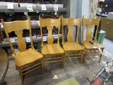 4 Oak Dining Chairs (assembled in USA). NO SHIPPING