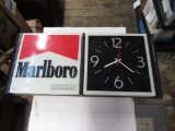 Vintage Lighted Marlboro Clock (works). NO SHIPPING