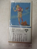 Vintage 1947 Conoco Pin Up Calendar Compelte