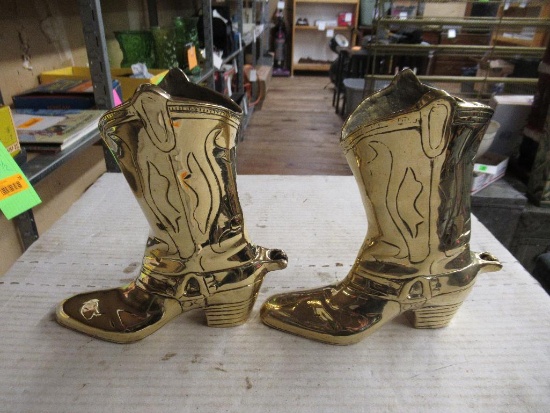 2 Brass Cowboy Boots