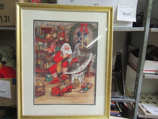 Framed Santa Picture 18x21 NO SHIPPING