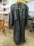 Black Leather Trenchcoat (size unknown)