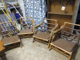 Set of 4 Vintage Bamboo Chairs (no cushions) NO SHIPPING