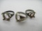 3 Sterling Silver Rings without Stones