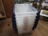 Lot of 6 Totes with Attachable Lids. NO SHIPPING