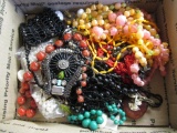 Vintage Beaded Jewelry - 2 necklace/earring sets, 1 rosary, vintage purse and more