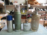 Flask, Thermos and Vintage Fire Suppressor