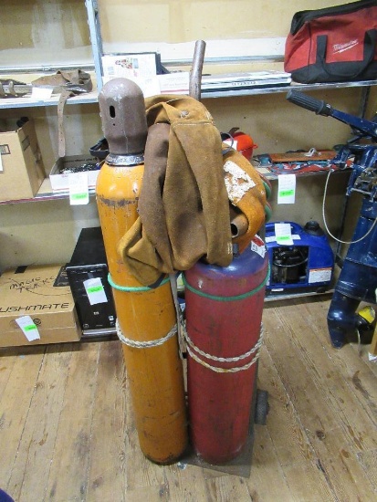 Oxygen and Accetylene Tanks w/ Cart NO SHIPPING