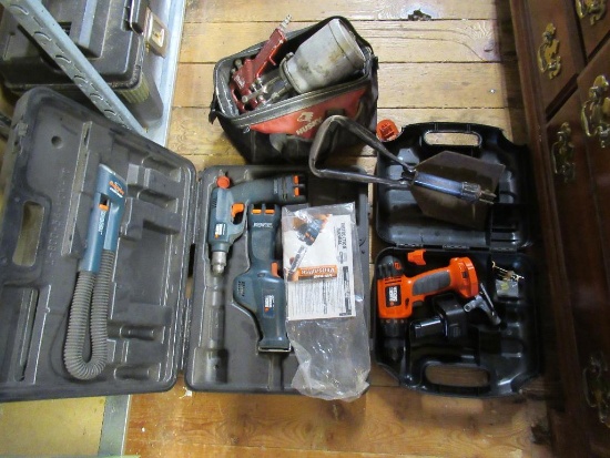 Husky Tool Bag w/ Contents, Army Shovel and more NO SHIPPING