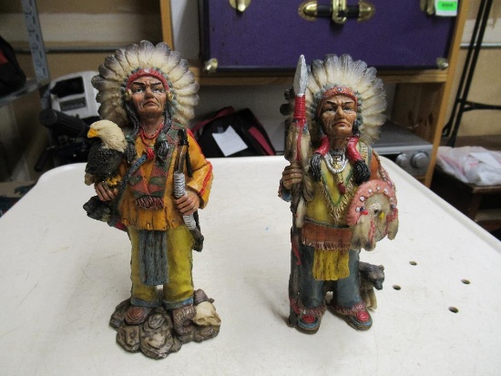 Indian Statues 8" tall - set of 2 NO SHIPPING