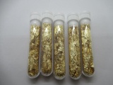 5 Vials of Gold Leaf Flakes