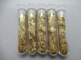 5 Vials of Gold Leaf Flakes