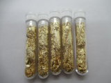 5 Vials of Gold Leaf Flakes