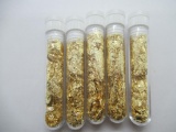 5 Vials of Gold Leaf Flakes