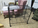 3 Tier Metal Shelf on Wheels 35x36x18 NO SHIPPING