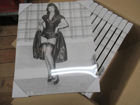 Box of New Bettie Page Photos w/ Frames 16x20
