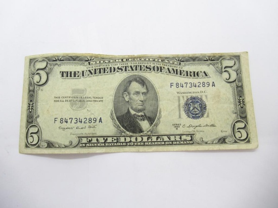 United States Silver Certificate Five Dollar Bill
