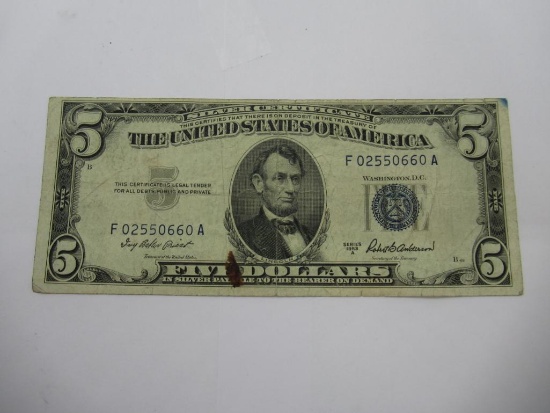 United States Silver Certificate Five Dollar Bill